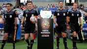 Match officials walk onto Central Coast Stadium for last season's FOXTEL NYL Grand Final.