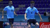 Wade Giovenali warming up ahead of Australia's Futsal World Cup opener.