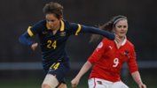 Ashleigh Sykes charges forward against Austria