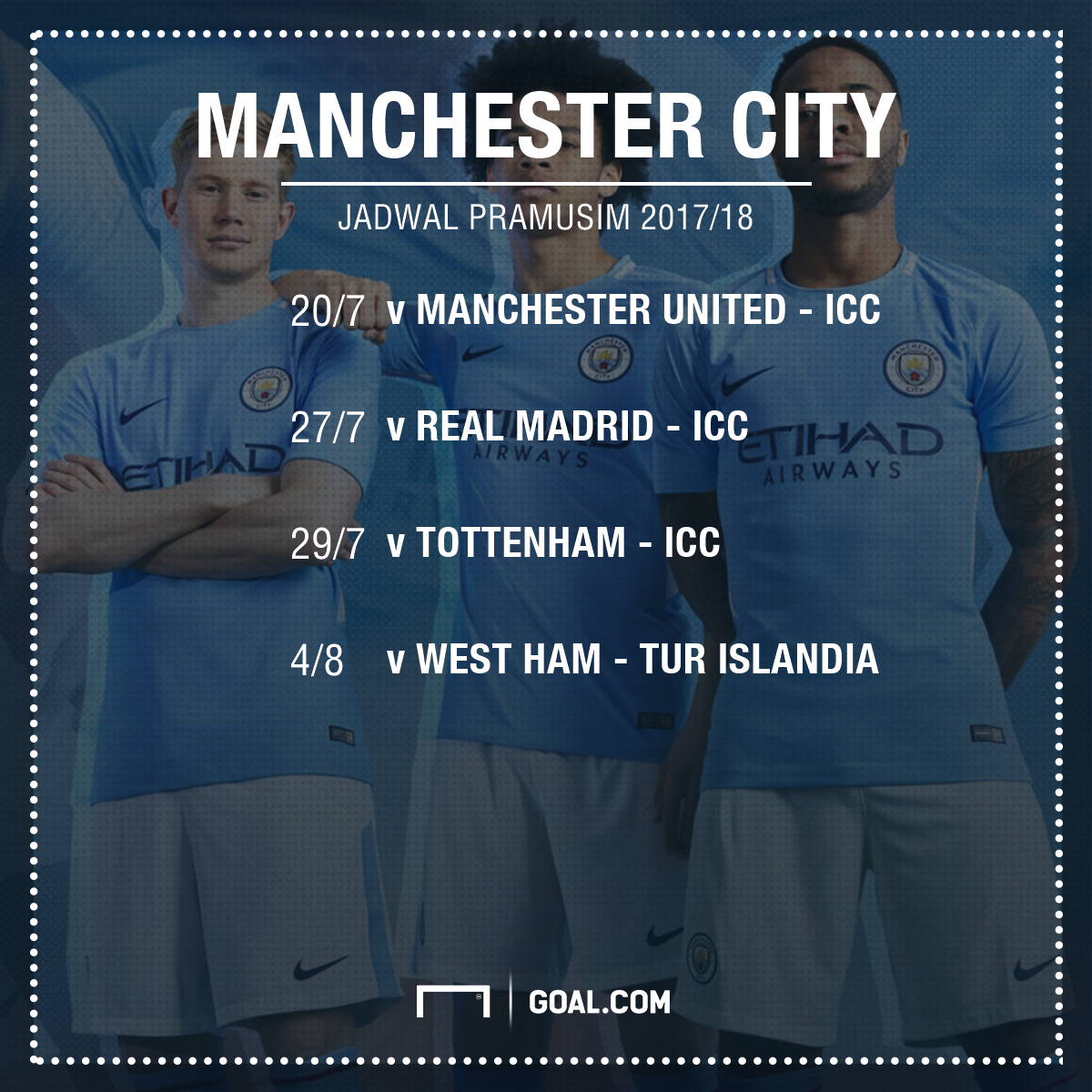 Agenda Pramusim 2017 Manchester City Goalcom