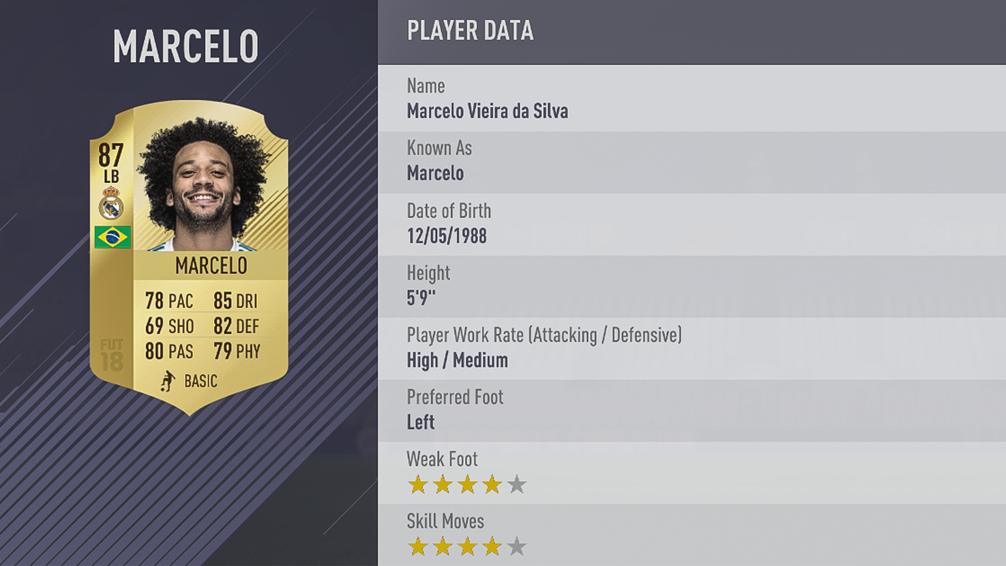 Marcelo FIFA 18