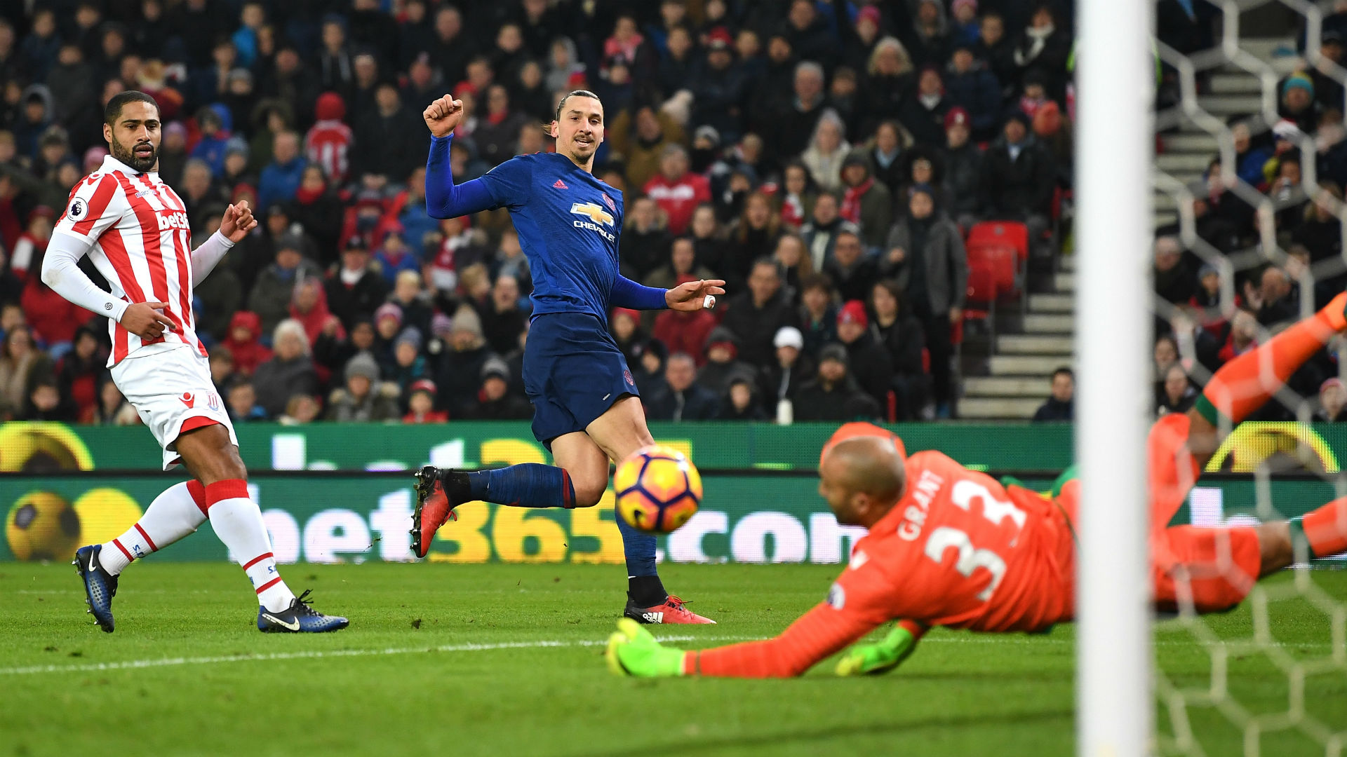 Zlatan Ibrahimovic Premier League Stoke v Man Utd 210117