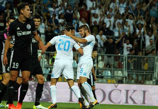 Stefan Ristovski celebrates with a teammate; photo: Goran Kovačić/Pixsell