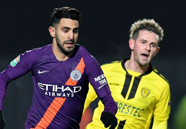 riyad mahrez rejoices after
