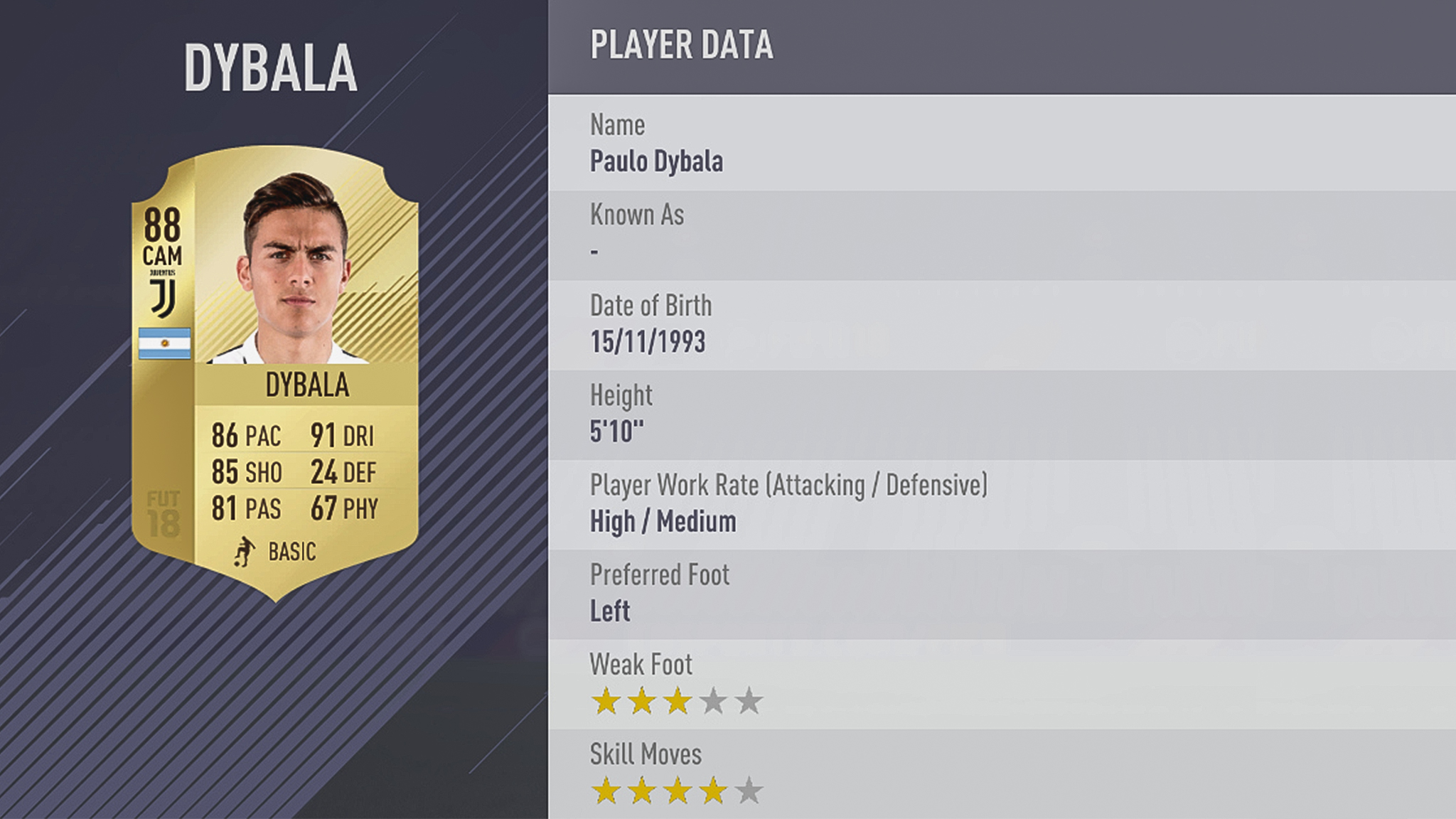 Paulo Dybala FIFA 18