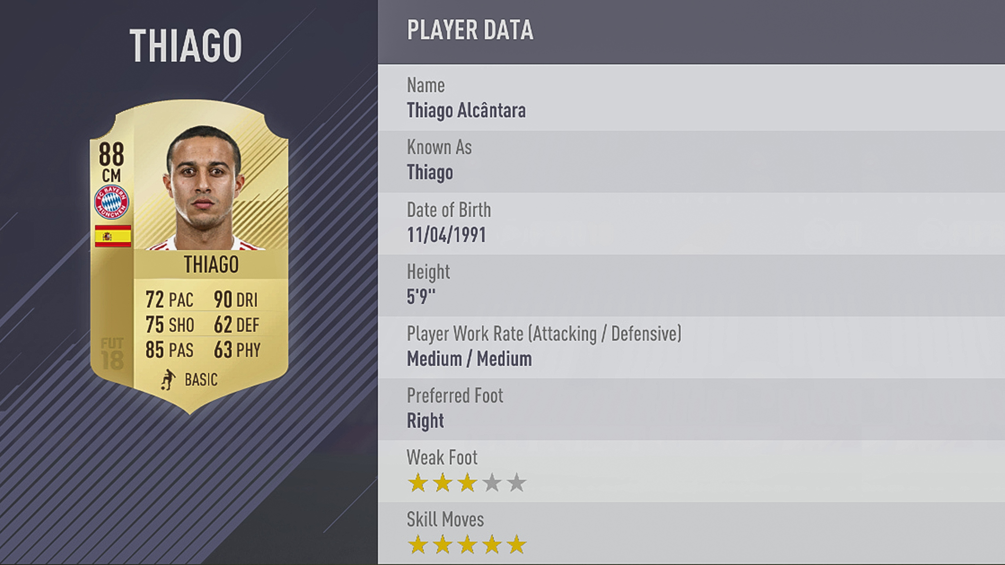 Thiago FIFA 18