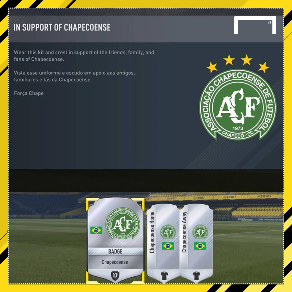 FIFA 17 pays tribute to Brazilian club and fans devastated by air disaster - Polygon