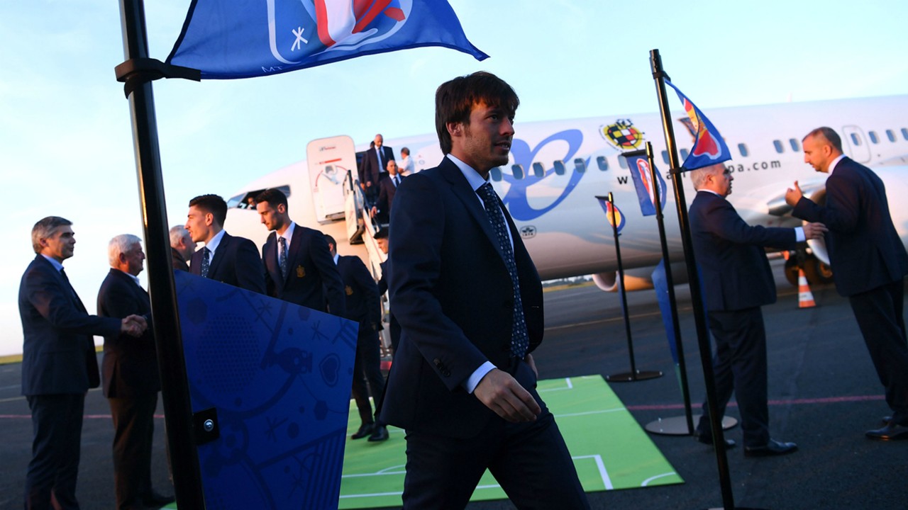 David Silva Spain EURO 2016 Arrival