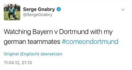 Gnabry Pro BVB Tweet