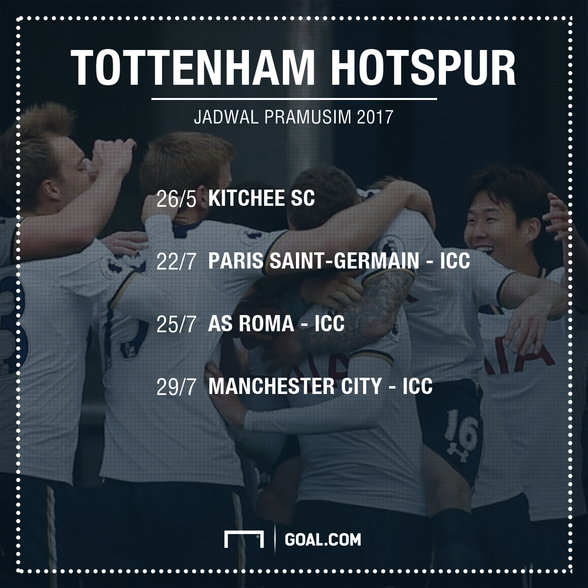 Agenda Pramusim 2017 Tottenham Hotspur Goalcom