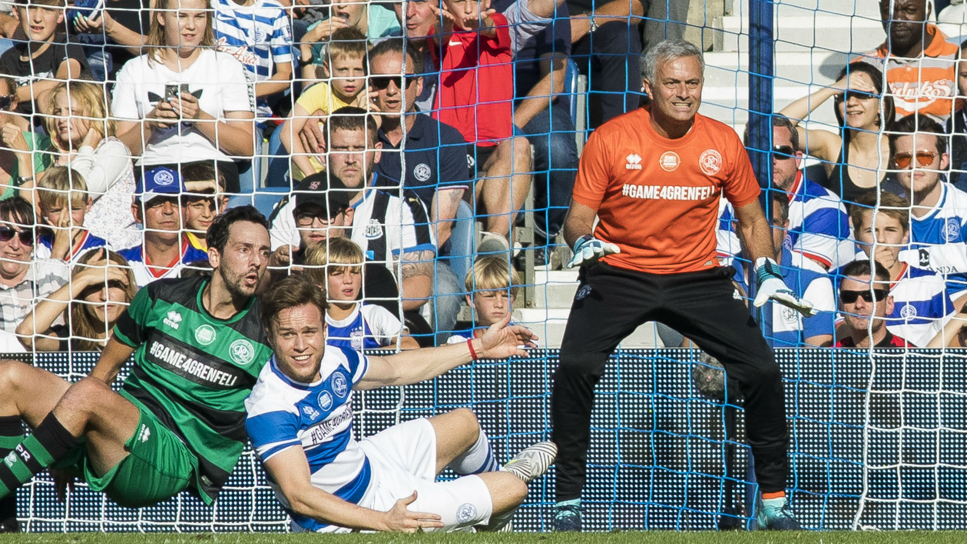 Jose Mourinho in goal at #GAME4GRENFELL