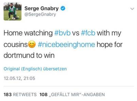 Gnabry Pro BVB Tweet 2