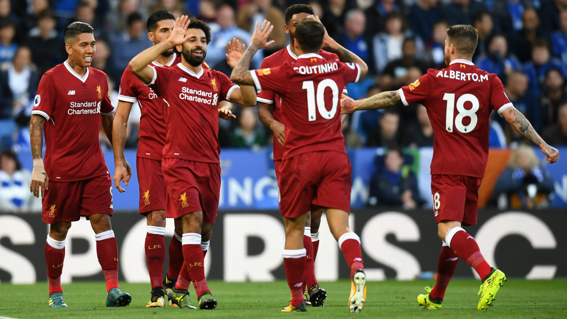 HD Salah Coutinho Liverpool celebrate