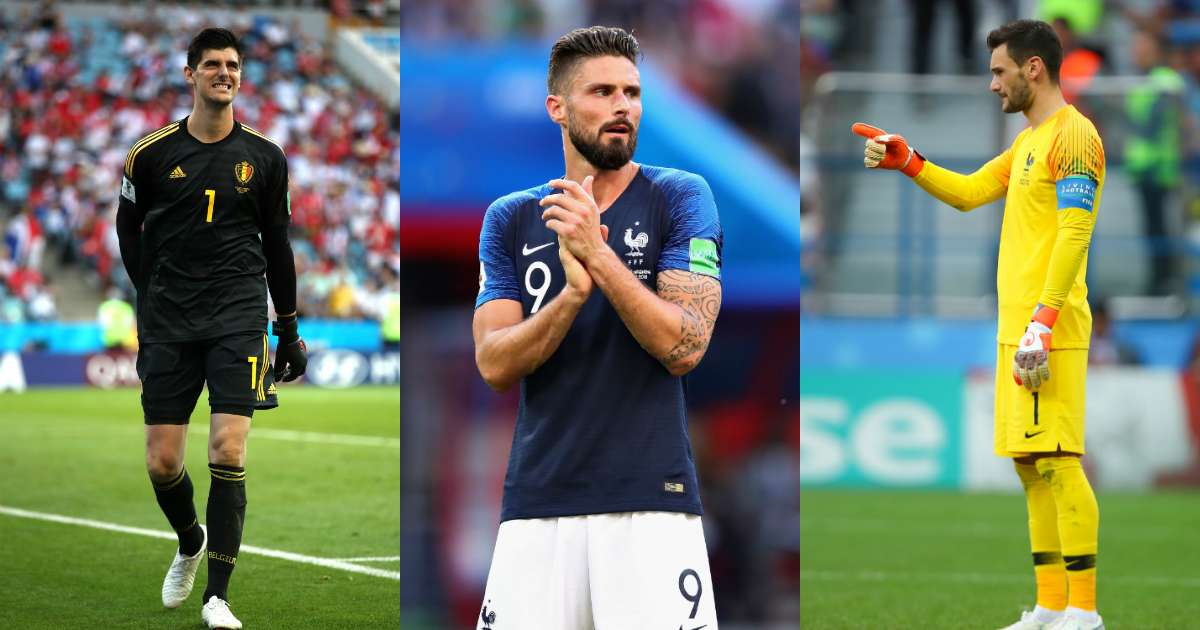 Football players Olivier Giroud and Hugo Lloris attend the 2018