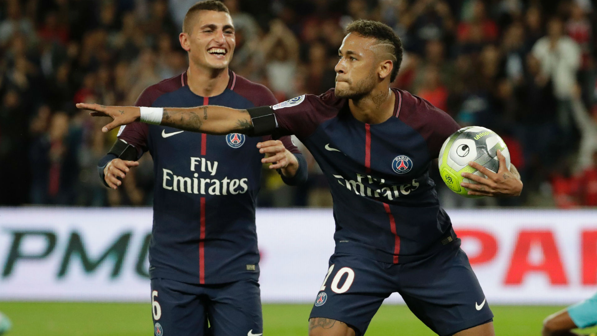 Neymar Marco Verratti PSG Toulouse Ligue 1 20082017