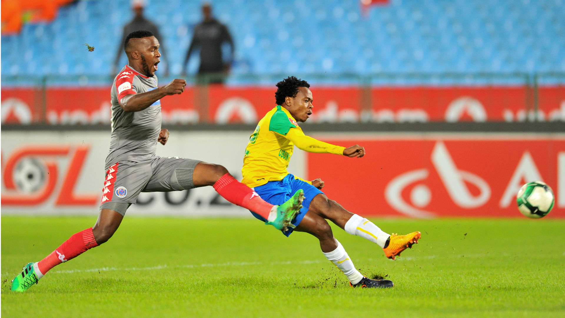 Morgan Gould and Percy Tau - Sundowns v SuperSport - Goal.com