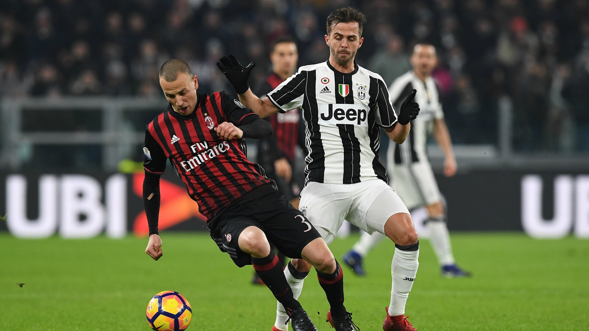 Miralem Pjanic Luca Antonelli Juventus Milan