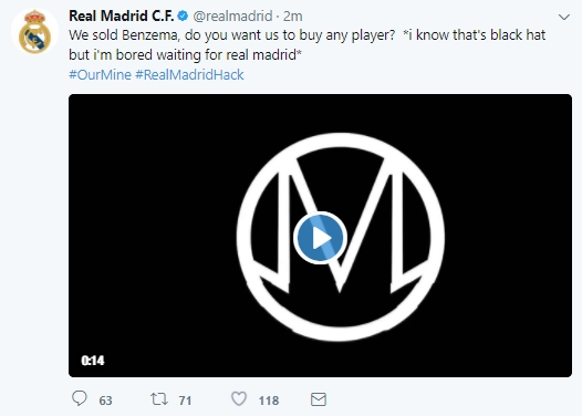 Real Madrid Twitter Hack 3