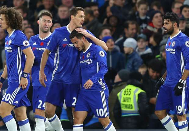 Chelsea 5-0 Everton: Hazard at the double as Conte's men go top
