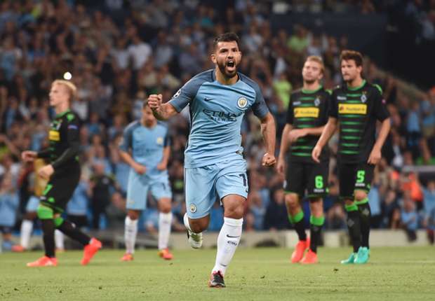 Manchester City 4-0 Borussia Monchengladbach: Aguero hat-trick secures win for City