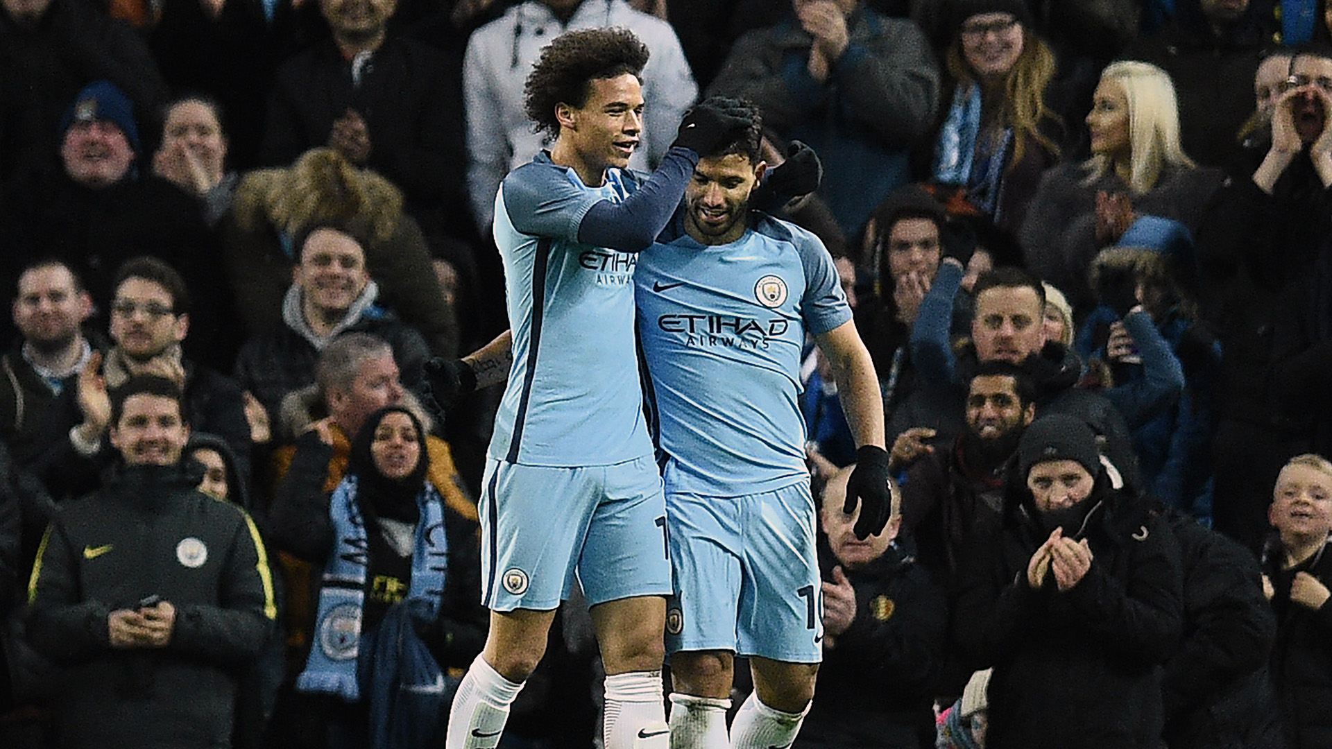 Sergio Aguero Leroy Sane Manchester City Huddersfield FA Cup 01032017