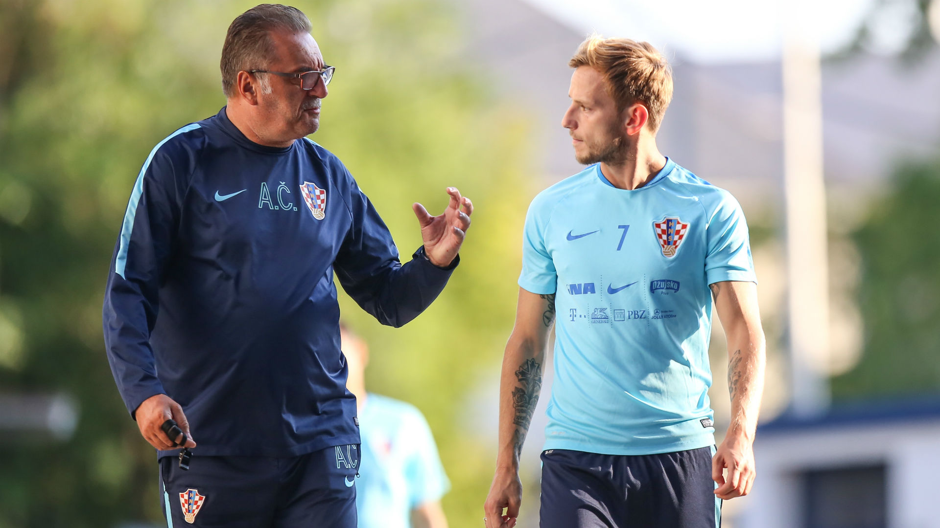 Ivan Rakitic Ante Cacic Croatia training