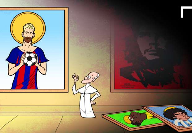 El Papa cuelga un cuadro de Leo Messi en el Vaticano - Goal.com