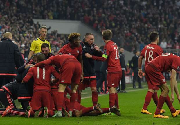 Bayern München feiert den Einzug in das Viertelfinale gegen Juventus