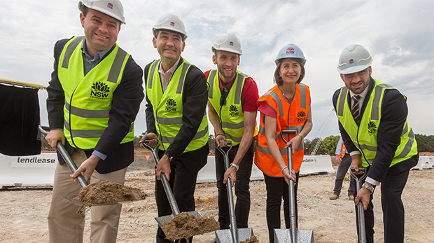 Western Sydney Stadium soil turning