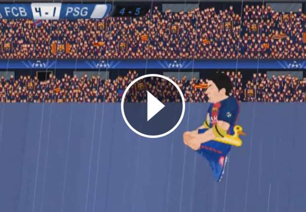 VÍDEO: Luis Suárez tirándose a la piscina, Aytekin... ¡la parodia del Barcelona 6-1 PSG!