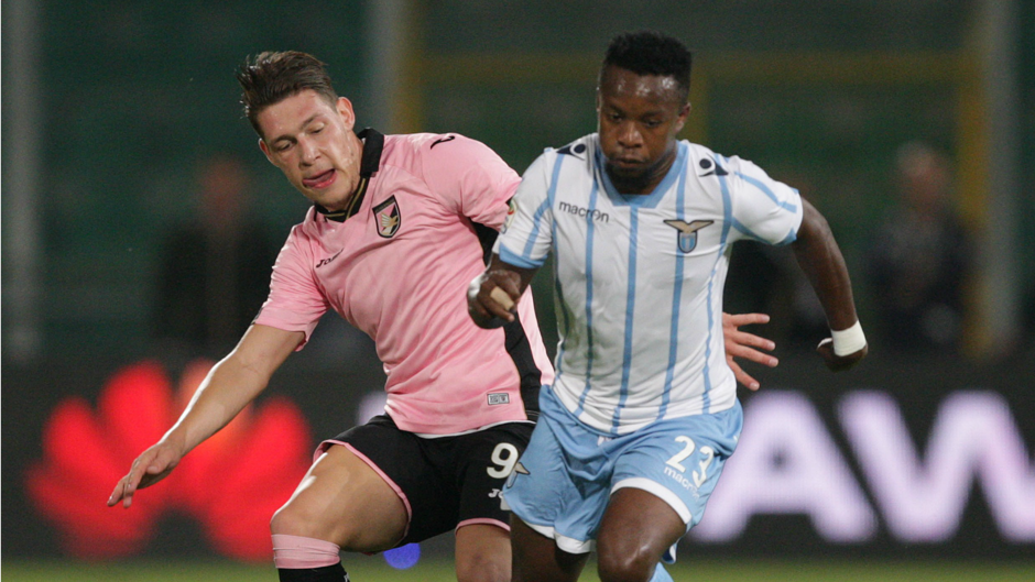 Belotti and Onazi fighting Palermo Lazio Serie A