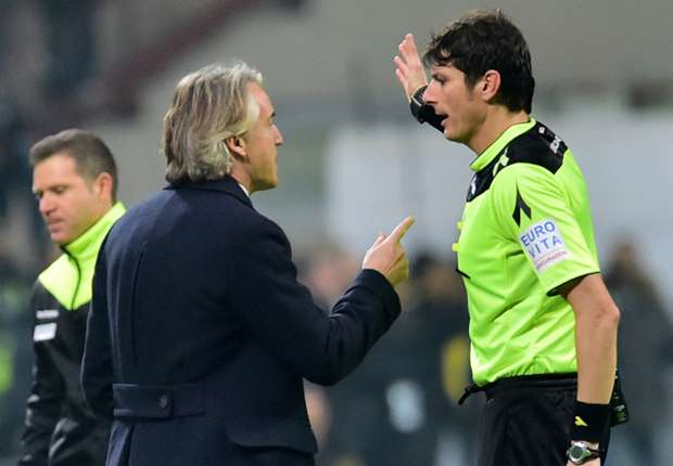 Mancini espulso da Damato