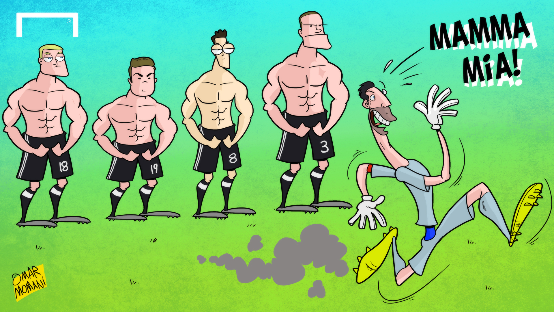 [오마르 모마니 만평] 발로텔리가 넷이라니 | Goal.com