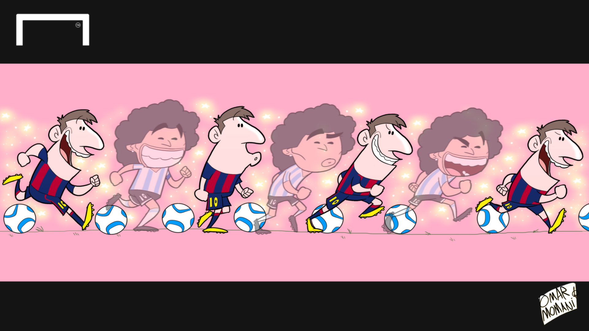 Maradona cartoon Barcelona