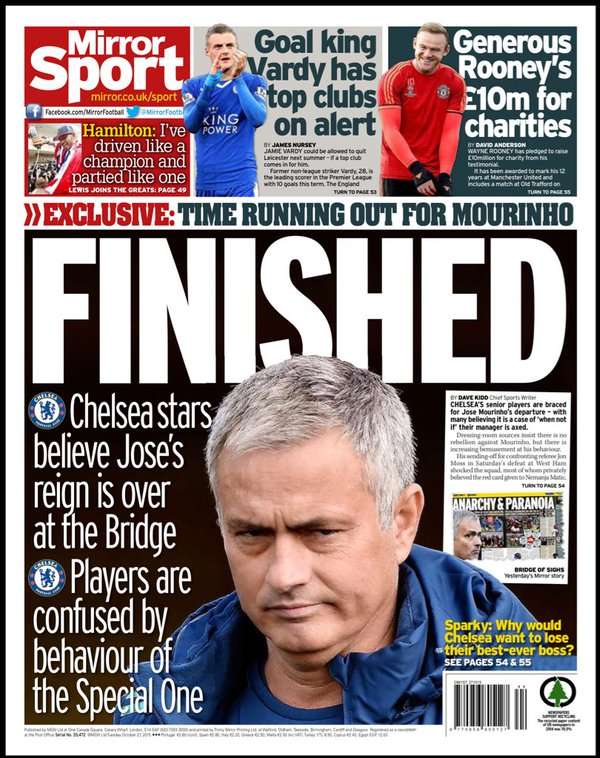 Daily Mirror Back Page October 27