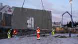 Stadion første betongelement