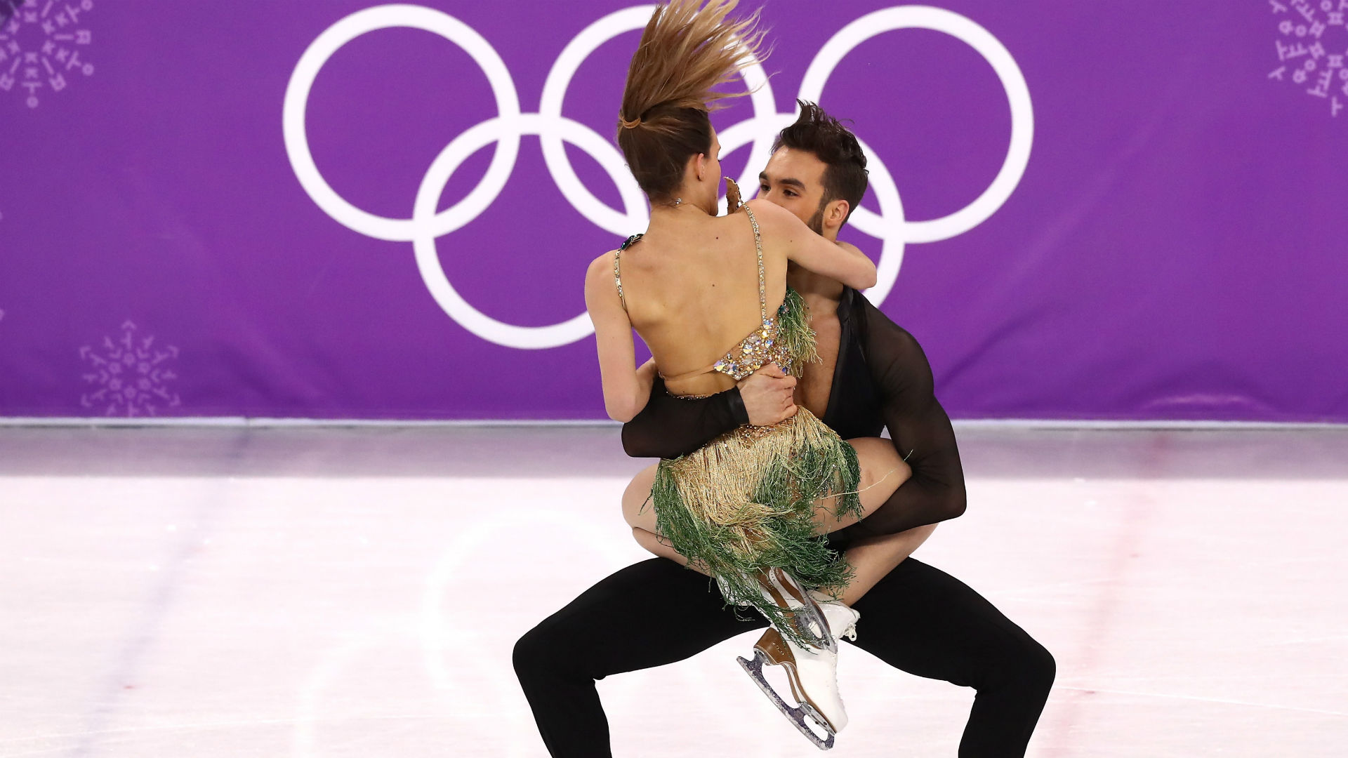 Winter Olympics 2018 French Ice Dancer Suffers Wardrobe Malfunction Broadcaster Defends Slo Mo