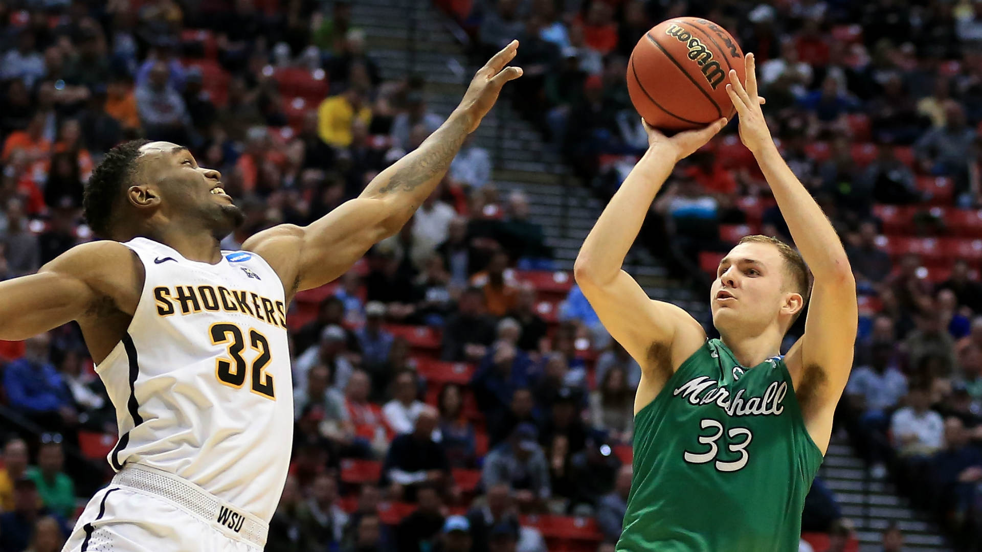 Elmore's 27 lead 13th-seeded Marshall over Wichita St 81-75 Elmore's 27 lead 13th-seeded Marshall over Wichita St 81-75