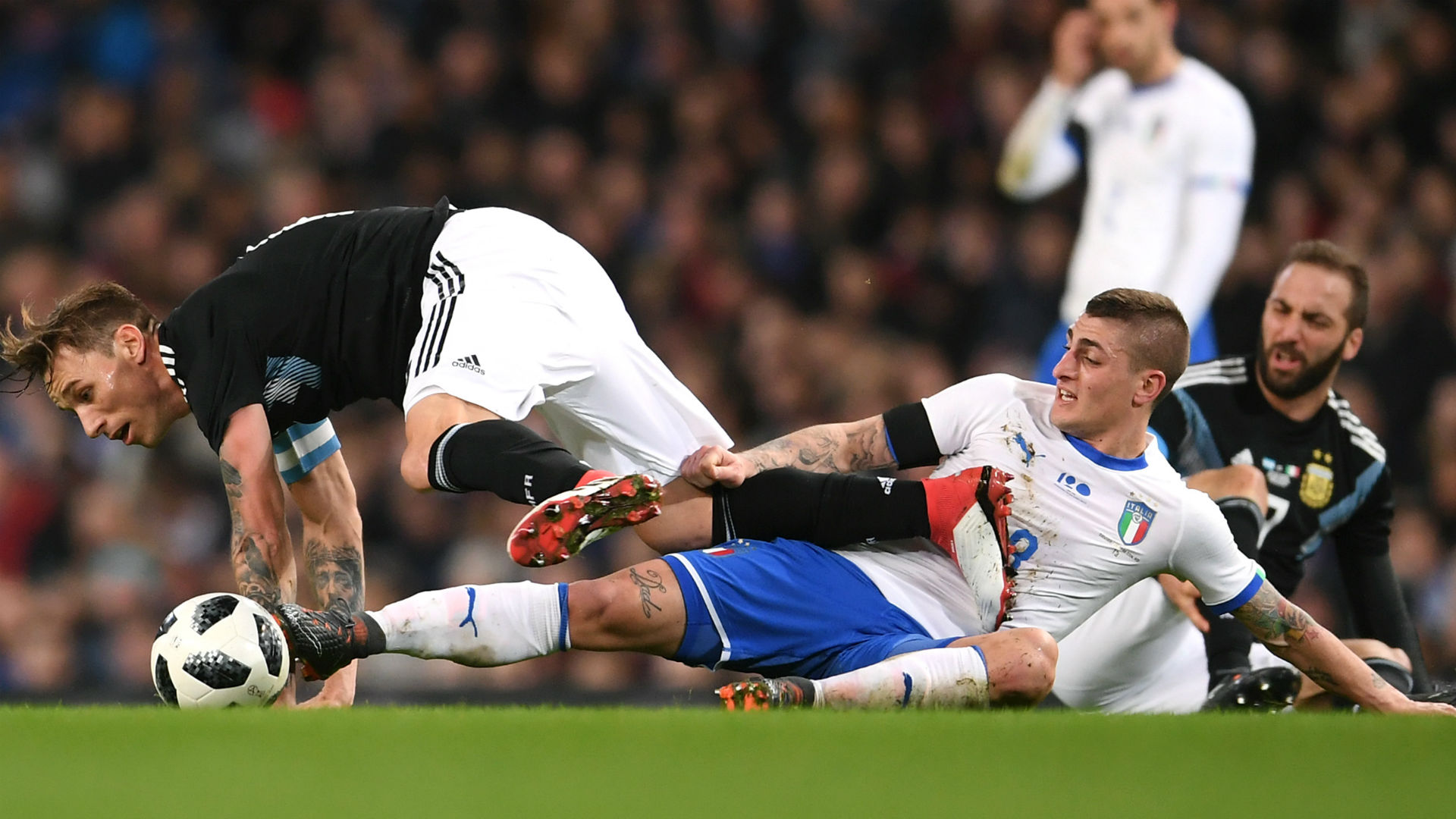 Italy unsure over Verratti injury after limping off loss to Argentina