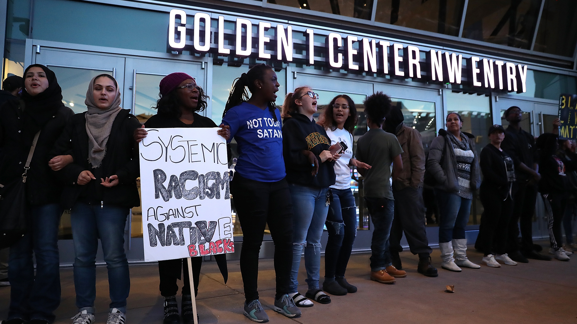 Golden 1 Center placed on lockdown as protesters surround arena for Kings game