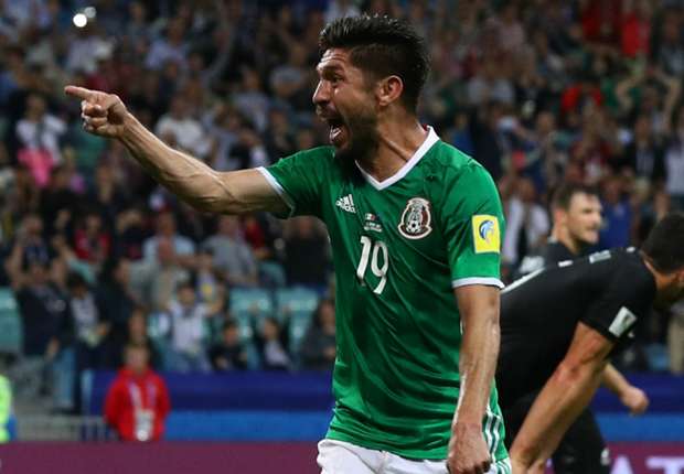 Peralta celebrates for Mexico