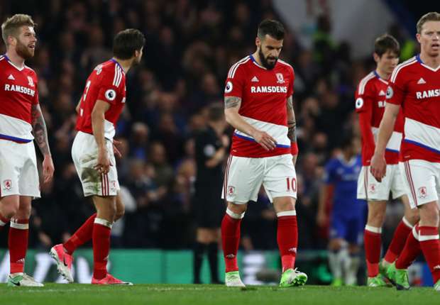 Image result for Middlesbrough relegated after defeat at Chelsea