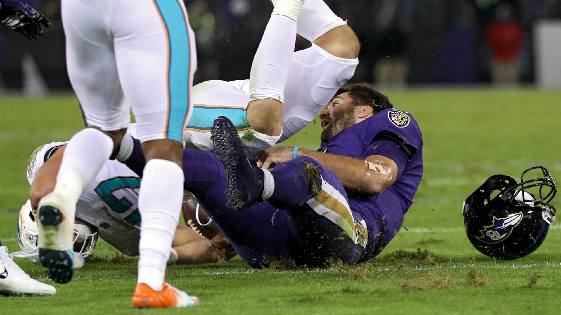 Joe Flacco injury update: Teams react to Kiko Alonso's hit, no comment from officiating crew