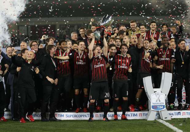 Image result for photos of ac milan supercoppa winners players yesterday