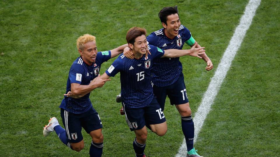 Japan Celebrate Their Winning Goal Vs Colombia Getty Images Japan Celebrate Their Winning Goal Vs Colombia Getty Images