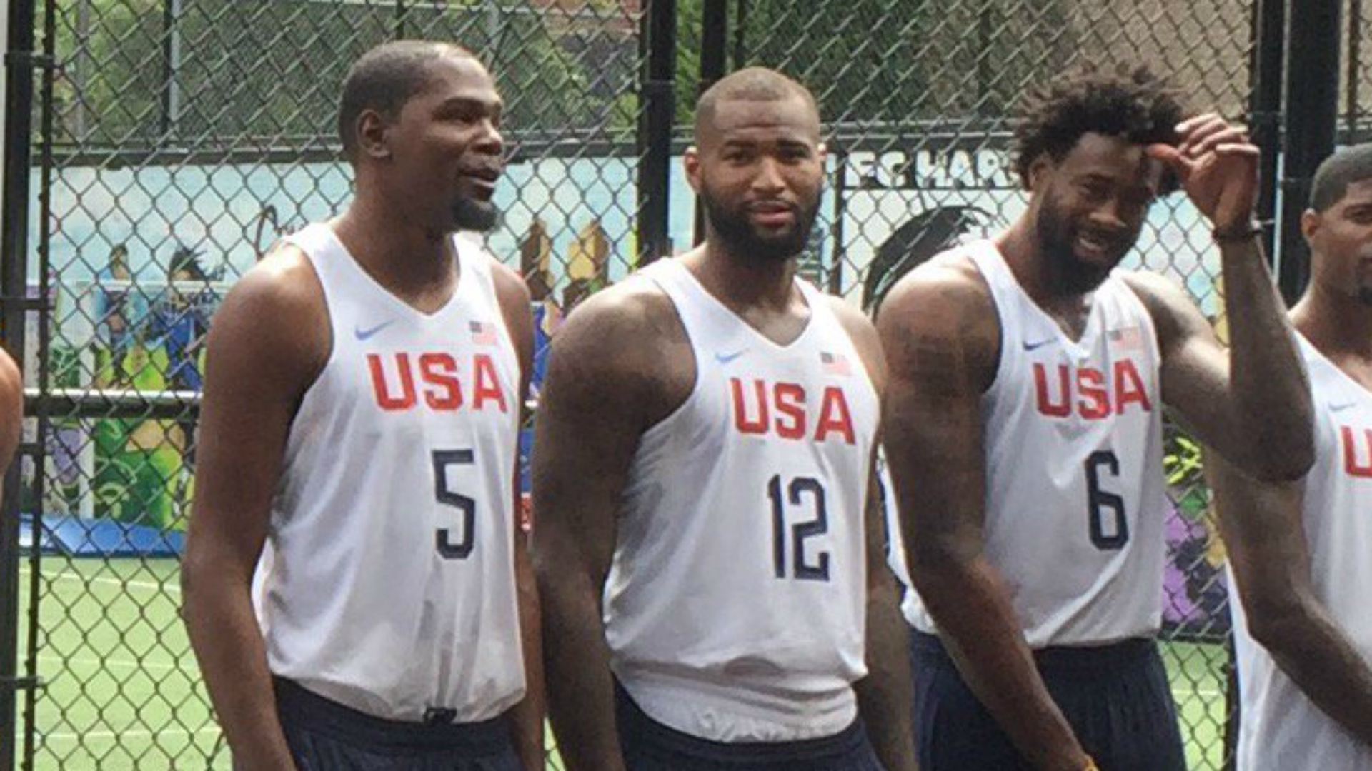 Kevin Durant giving away true height by standing next to DeMarcus Cousins -...