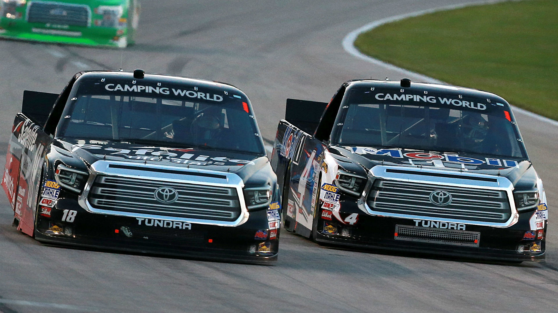 Watch: Kyle Busch Motorsports teammates crash battling for lead on final lap of truck series playoffs opener