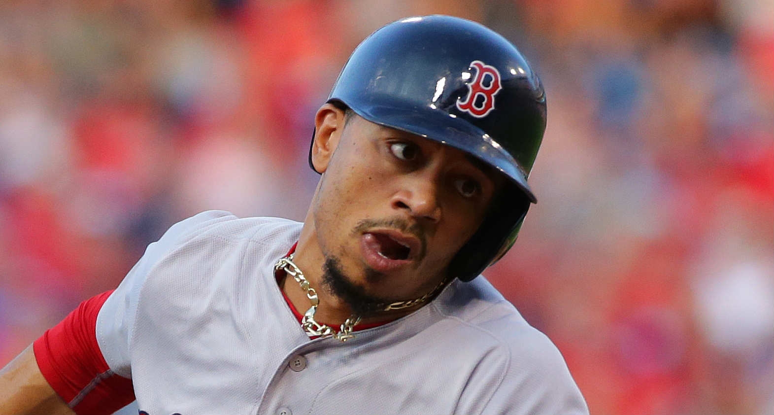 Mookie Betts takes pitch to the knee, throw to the elbow in painful inning | MLB ...
