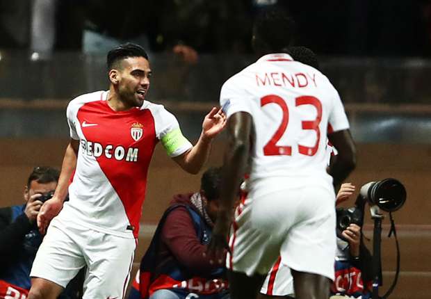 Radamel Falcao celebrates for Monaco