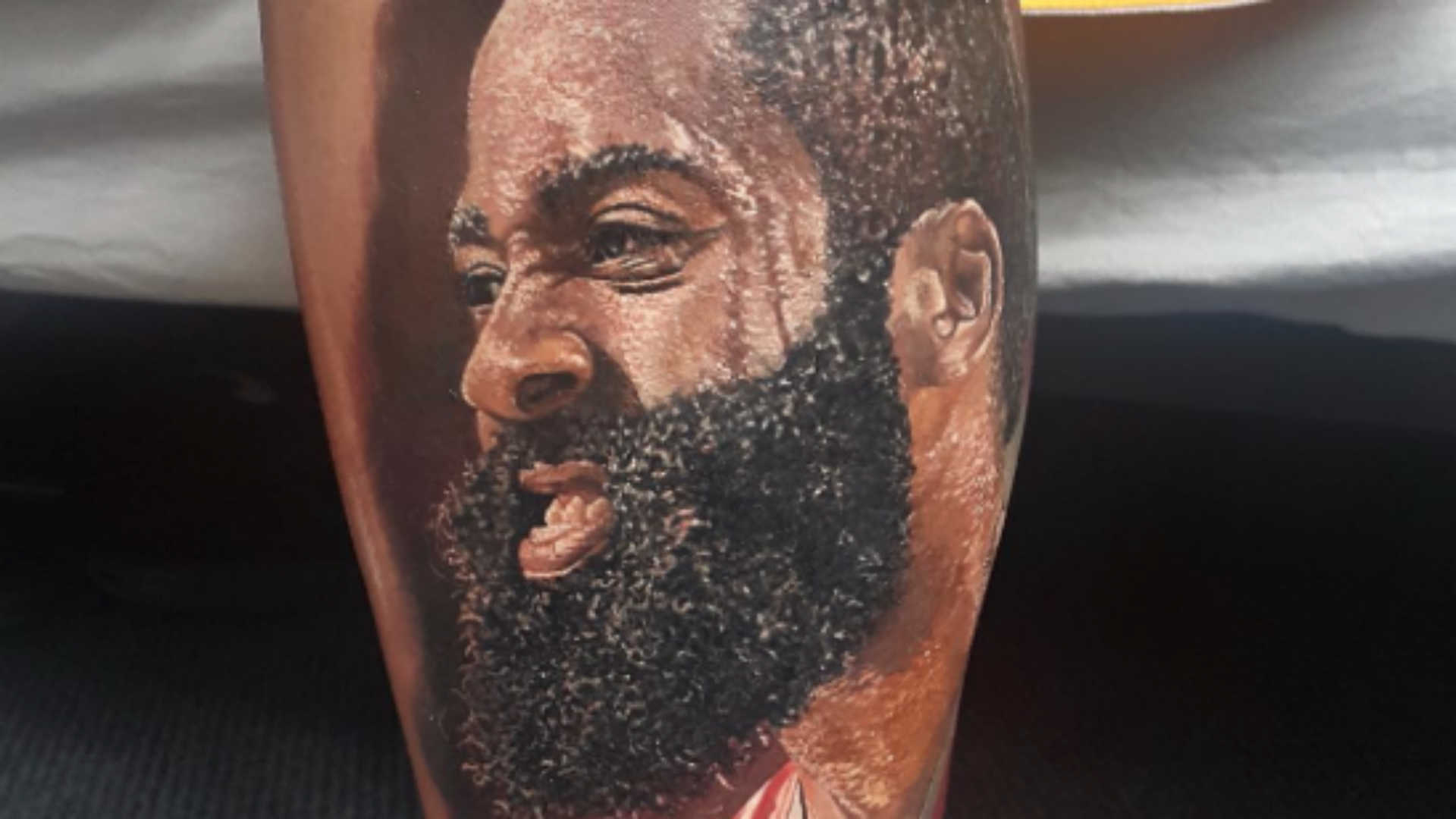 Kiwi gets ginormous James Harden face tattooed on leg NBA Sporting News